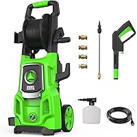Electric Pressure Washer, SWIPESMITH 3000 Max PSI, 2.6 GPM Power Washer Machine with Hose Reel, 4 Quick-Connect Nozzles, Foam