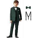 Saruit Boys Formal Dress Suits 5 Piece Slim Fit Dresswear Suit Set with Kids