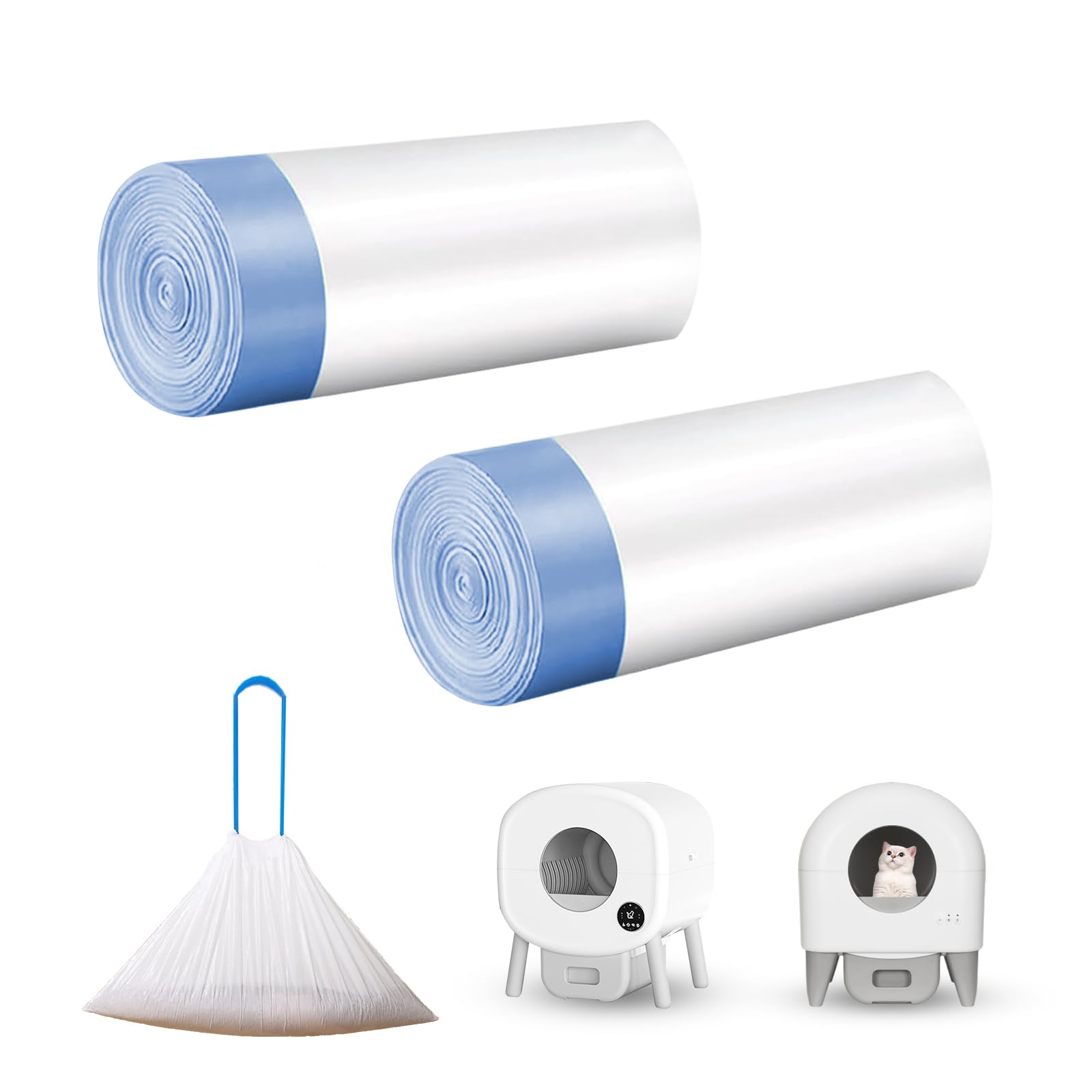 Photo 1 of Extra Large Litter Box Liners, Cat Litter Waste Receptacles Bags for Fumoi and Fsitego Self-Cleaning Cat Litter Box