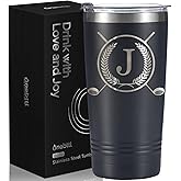 Onebttl Golf Gifts for Men with Initial for Golfer & Golf Lovers, 20oz Travel Mug, Perfect Gifts for Men, Birthday, Christmas - J