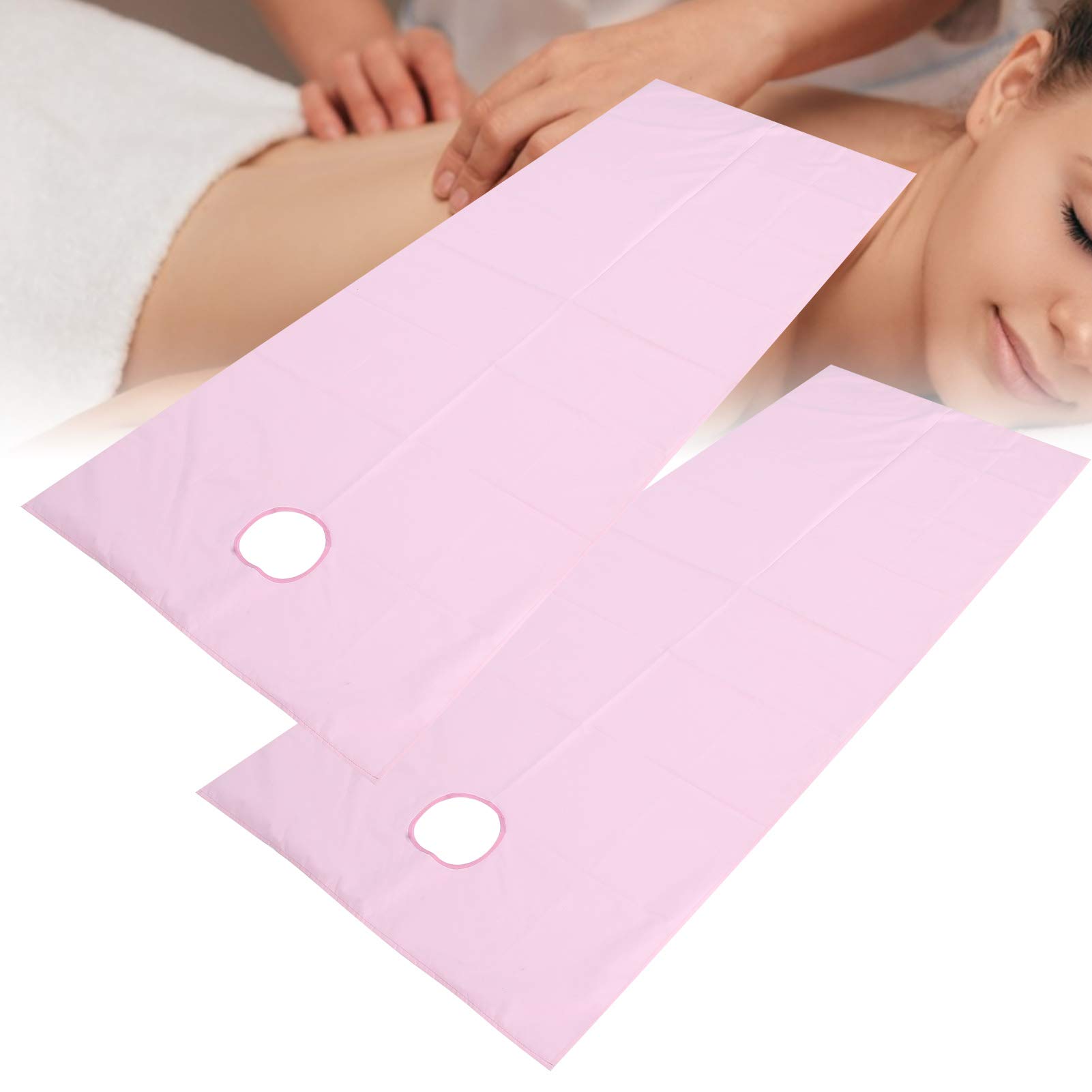 Beauty Salon Bed Sheets, 2Pcs Beauty Salon Bed Sheets For Disposable Bed Sheet Oil Resistant Waterproof Spa Massage For Sheet & Pillowcase Sets Table Cover With A Hole(Pink)