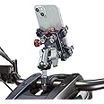 Kaishengyuan Motorcycle Phone Mount with Vibration Dampener & High-Speed Secure Lock, One-Push Anti-Theft Phone Cradle Handlebar Cellphone Holder for Motorcycle ATV Scooter