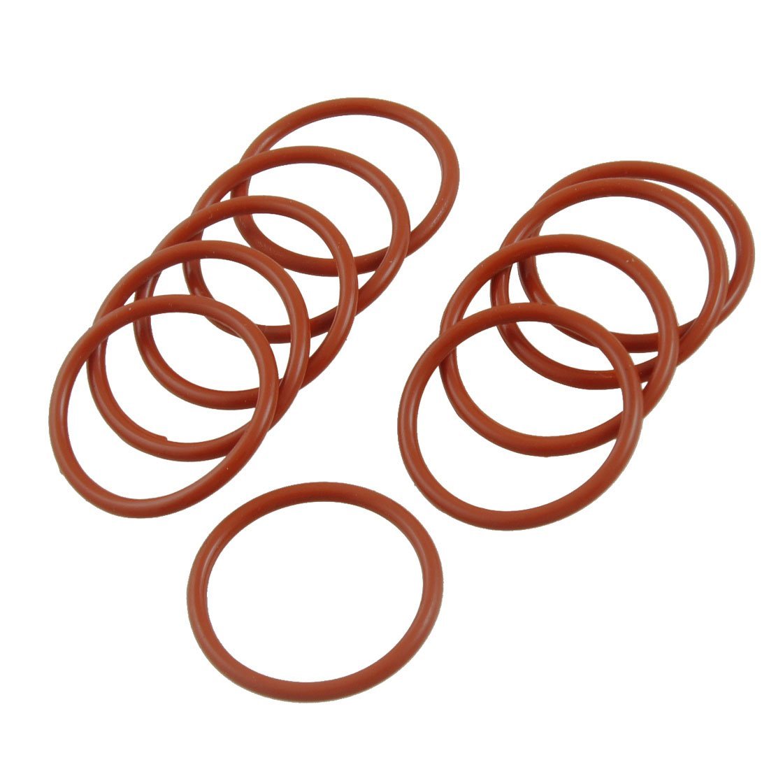 Sourcingmap 10 Pcs 30mm x 2.5mm Silicone O Ring Oil Sealing Washers Grommets Red