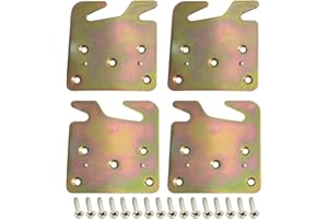 appacare 4 PCS Heavy Duty Wood Bed Rail Hook Plates for Headboard and Footboard, Bed Rail Fitting Bracket with Mounting Screws
