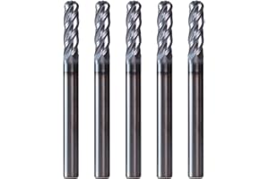 NZtools 5pcs 3/16" Carbide Ball Nose End Mills Set,4 Flute AlTiN/TiAIN Coated Spiral Upcut Milling Cutter Tool HRC55 Microcry