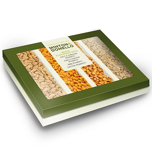 Minton & Donello 260g Flavoured Peanut Nut Tray – Featuring BBQ, Chilli, and Salted Peanuts - Great for Friends or Food Hampers