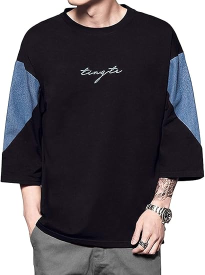 Amazon Yxqc Tシャツ メンズ 七分袖 大きいサイズ 綿 春夏 トップス半袖 ゆったり オーバーサイズ カジュアルシャツ おしゃれ かっこいいきれいめ スポーツ 人気 Tシャツ カットソー 通販