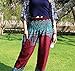 Banjamath®? Women's Smocked Waist Harem Hippie Boho Yoga Palazzo Casual Pants (M, Mandala Red)