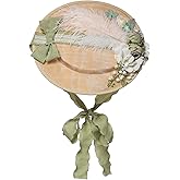 COSDREAMER Girls Women Tea Party Sun Hat Lace Ribbons Straw Hats Small