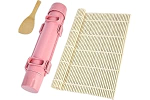 3 in 1 Sushi Making Kit,Sushi Bazooka with Sushi Rolling Mat and Sushi Paddle,Home Sushi Rolls Maker Kitchen Easy Cooking Too