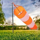 DEWIN Wind Measuring Sock Nylon Windsock 0.8 m Red White Fluorescent Reflective view 4