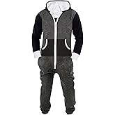 Skylinewears Mens Jumpsuit Non Footed Pajama Unisex One Piece Playsuit Adult Onesie With Hood