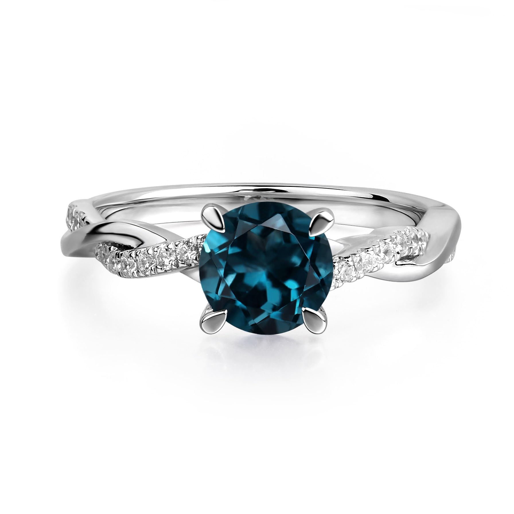 LUO S925 Sterling Silver Round Shaped 7 Mm London