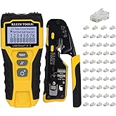 Klein Tools 80072 RJ45 Cable Tester Kit with LAN Scout Jr. 2, Coax Crimper / Stripper / Cutter Tool and 50-Pack Pass-Thru Mod