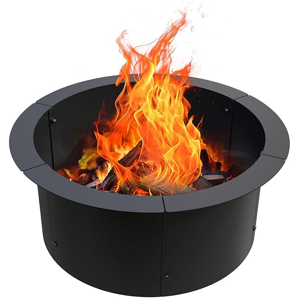 GJWCVL Fire Pit Ring Outdoor Wood Burning Fire Pit Liner