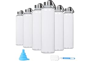 OMNISAFE 27 oz Clear Plastic Water Bottles with Lids for Refrigerator, Reusable Refillable Bottles Set with Cleaning Brush, Leak Proof, BPA Free Eco Friendly (12)