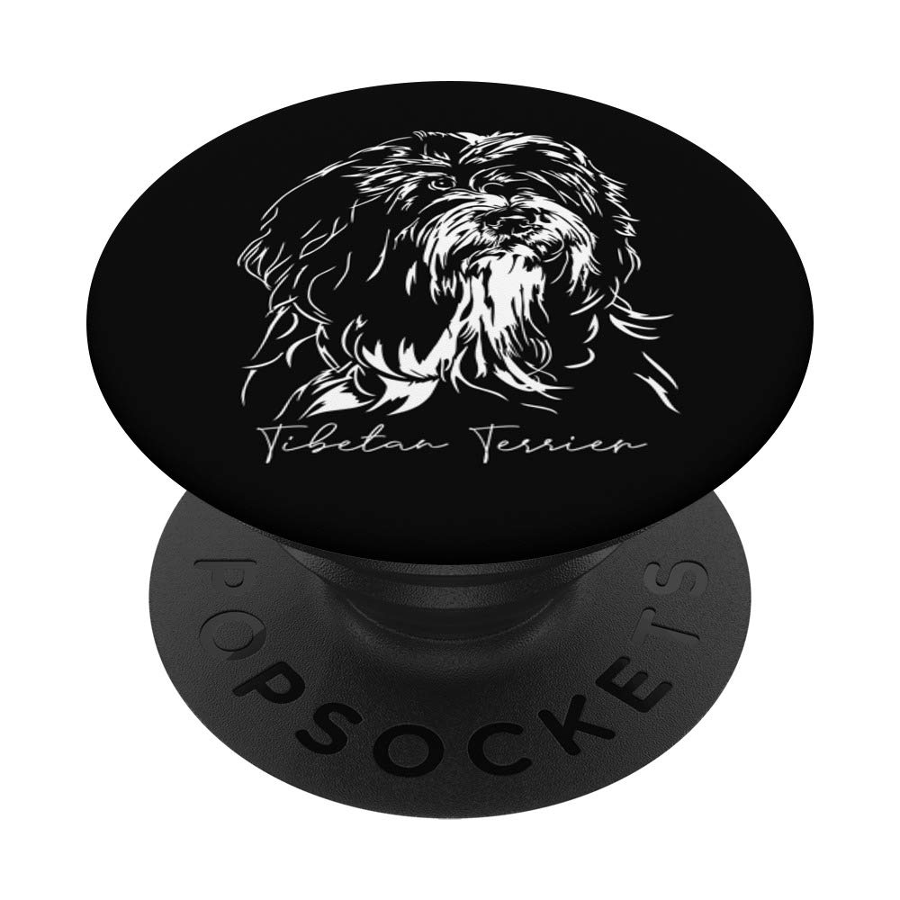 Funny Proud Tibetan Terrier dog portrait gift present PopSockets PopGrip: Swappable Grip for Phones & Tablets