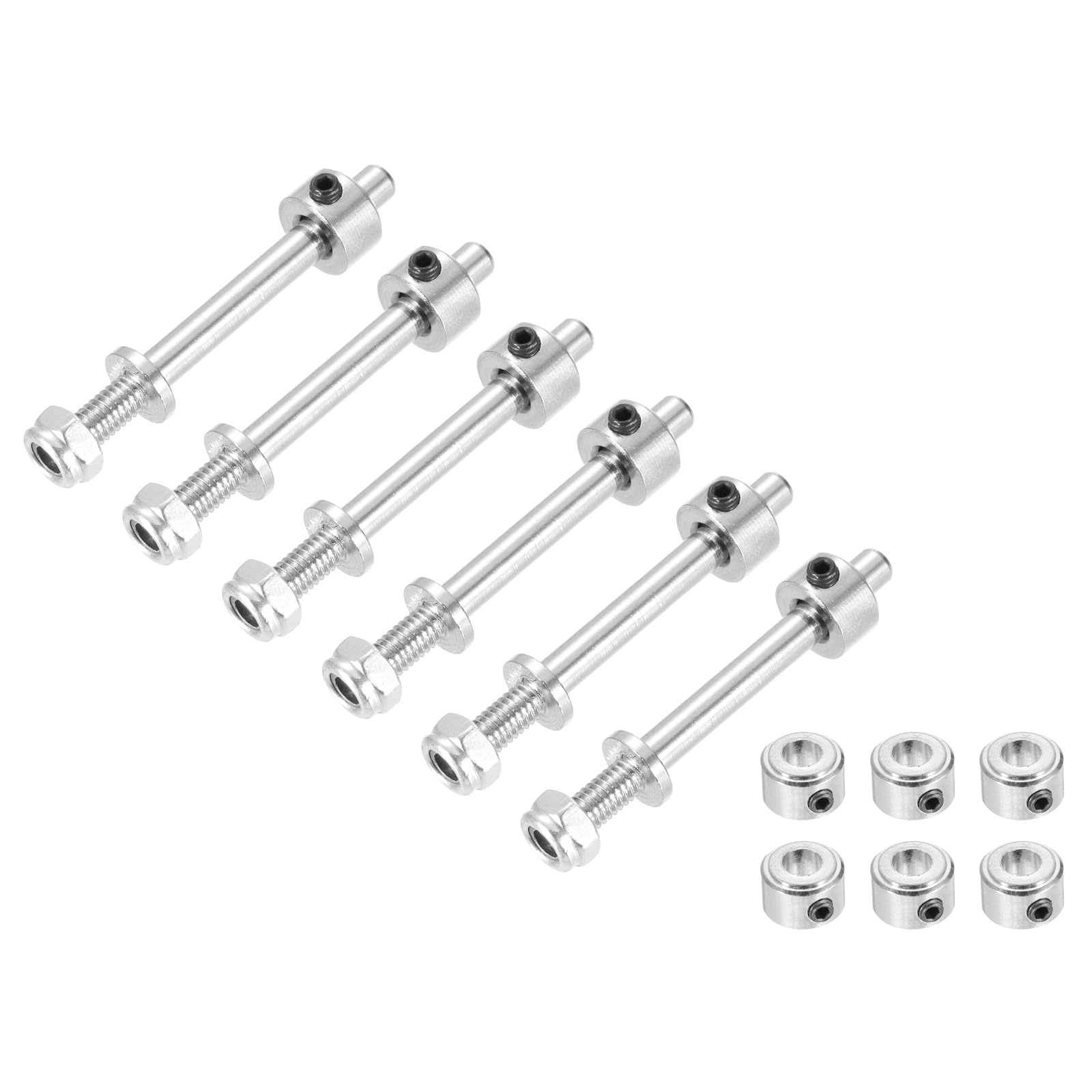 sourcing map 3/16 Inch Diameter x 1.7 Inch Length 6 Set Landing Gear Axle Shaft Drive Axle with Nuts for RC Airplane