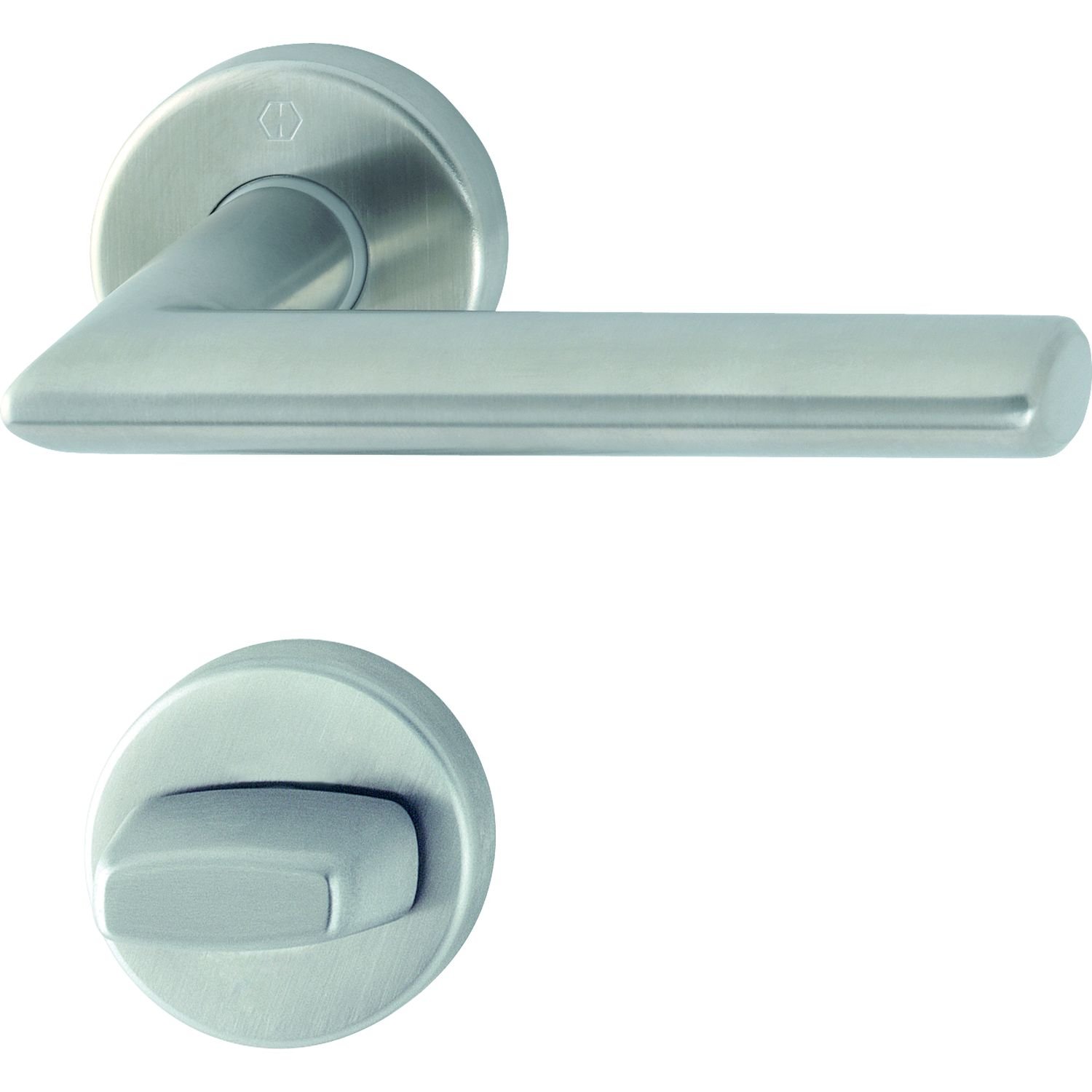 Hoppe Door Handle Set with Rosette Door Knobs, Stainless Steel Matt, 3080763
