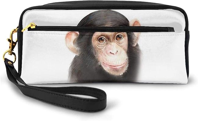 Amazon 長財布 ポーチ チンパンジー猿 レザーバッグ 化粧バッグ おしゃれ かわいい 小型バッグ ペンケース クラッチポーチ メイクポーチ Skydoor J シューズ バッグ