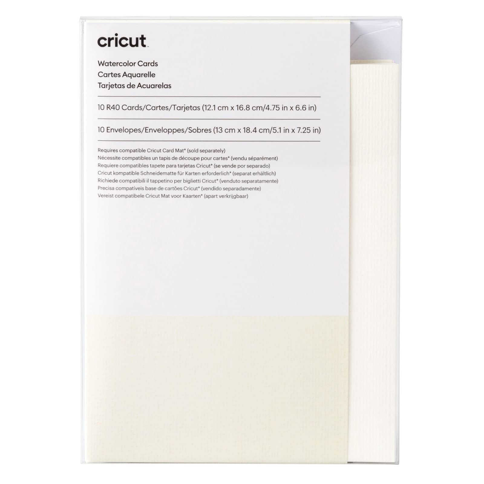Cricut Watercolour Cards | Ivory | 12.1cm x 16.8cm (Cricut Size R40) | 10-Pack | for use with Markers and Card Mat, 2009985, Off-White