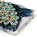 Mavis's Diary iPhone SE Case, iPhone 5S Case, iPhone 5 Case 3D Handmade Bling Crystal Luxury Blue Peacock with Fashion Feather Shiny Sparkly Cover & Colorful Dust Plug & Pen & Screen Protector