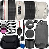 Canon EF 70-200mm f/4L USM Lens Bundle with Manufacturer Accessories & Accessory Kit for EOS 7D Mark II, 7D, 80D, 70D, 60D, 50D, 40D, 30D, 20D, Rebel T6s, T6i, T5i, T4i, SL1, T3i, T6, T5, T3, T2i