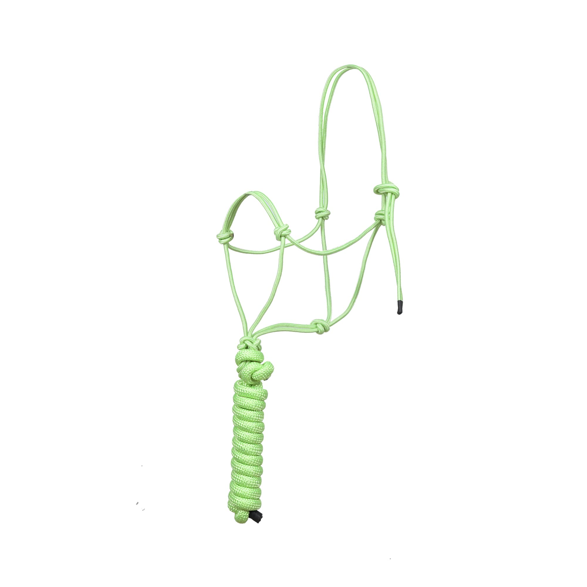 SIE Rope Halter for Horses with 8 ft Lead Rope 4 knot Horse Halters (Lime)