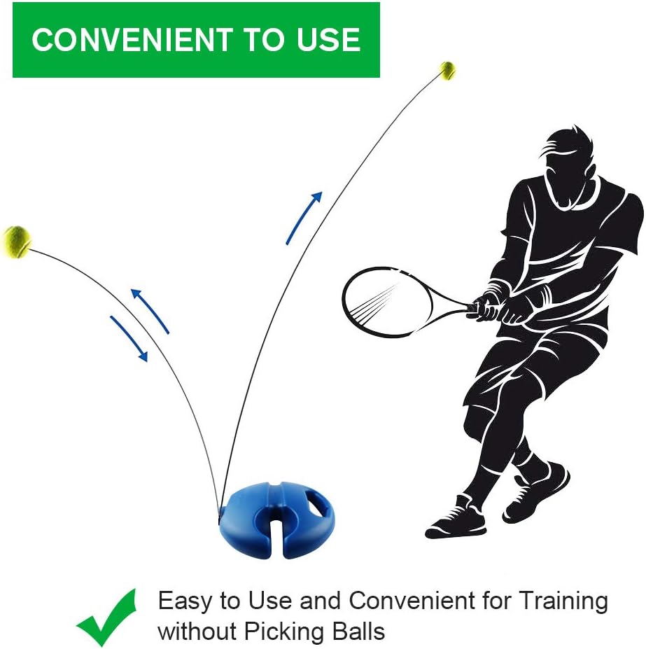 Chriffer Solo Tennis Trainer Rebound Ball for Self Tennis Practice Training Tool with 2 String Balls & Elastic Ropes for Beginners, Kids, Adults' Self-Study Practice : Sports & Outdoors