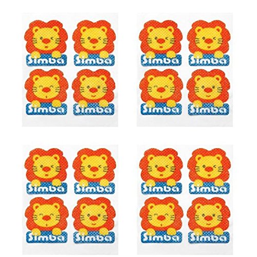 Simba -Natural Mosquito Repellent Sticker (16pcs) with Citronella and Lemon Extract/ No DEET, Extra Safe - 5 Pack