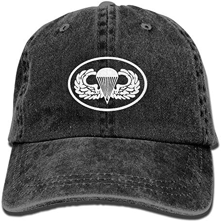 MMGVSGKKThe 82nd Airborne Division Unisex Flat Bill Hip Hop Cap Baseball Hat Head-wear Cotton Trucker Hats Black