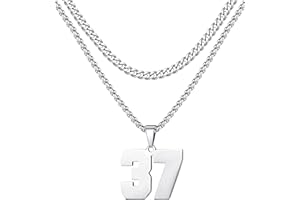 XOYOYZU Personalized Jersey Number Layered Necklaces for Men Stainless Steel Athletes Sports Number Chain Baseball Basketball Football Gifts