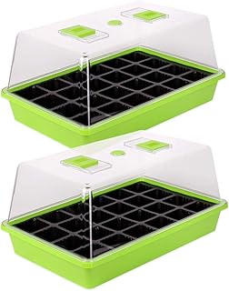 Schramm® Zimmergewächshaus Anzuchtkasten 1, 2 oder 3 Stück 38x24x18 cm Mini Gewächshaus Anzuchtset Anzucht Set Treibhaus Anzuchtschale mit Deckel und Belüftung, Größe:2 Stück