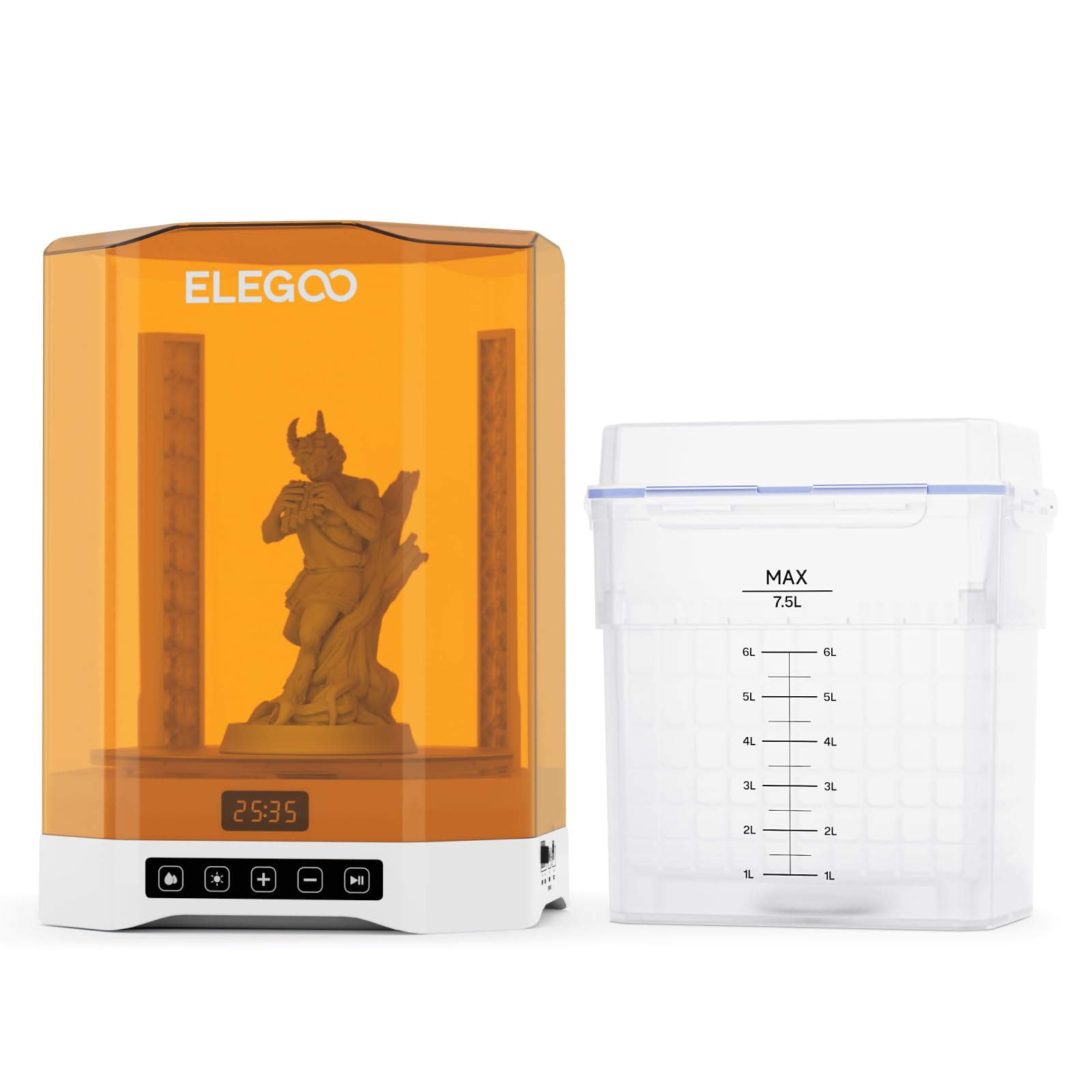 elegoo mercury plus 3.0 wash and cure station, uv curing resin, large capacity of 7.5l for msla sla 