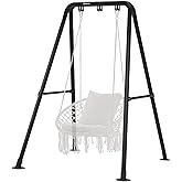 G TALECO GEAR Hammock Chair Stand Heavy-Duty 300LBS Swing Stand | A-Frame, Powder-Coated Steel, Hammock Stand for Outdoor Indoor Patio Garden Backyard, Swing Chair not Include(Black)