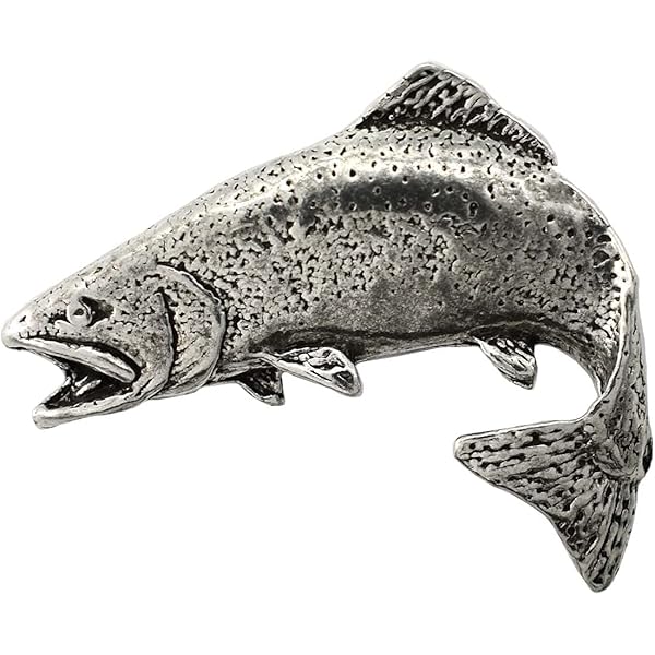 thumbnail image 2 of Rainbow Trout Fish Lapel Pin - 0.75 Inch Metal Tie Tack Pin With Secure Backing 2 of 12