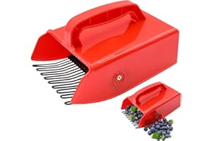 Berry Picker, Blueberry Picker Scoop with Metallic Comb and Handle for Easier Berry Picking, Fruit Harvester Rake Tool for Pi
