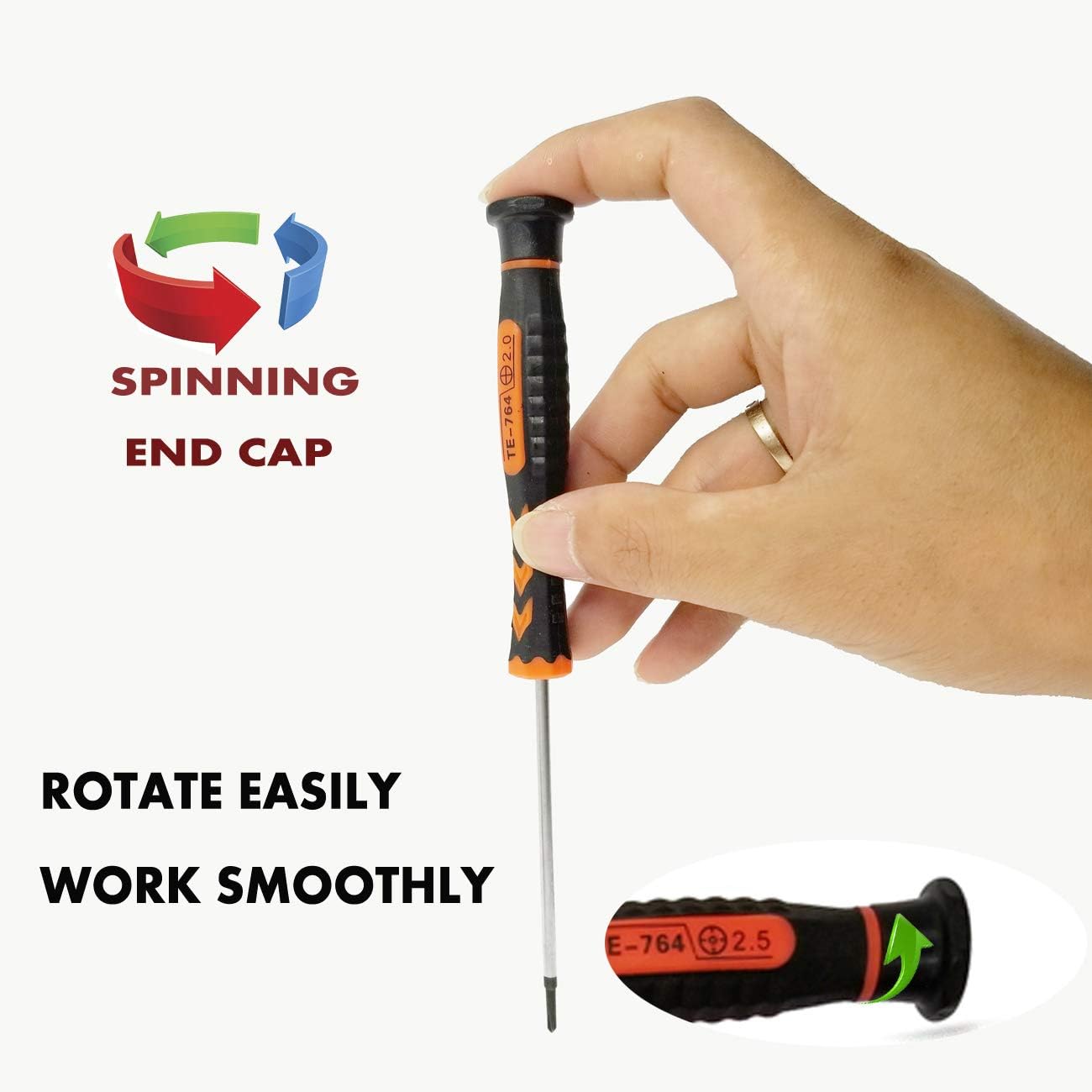 Screwdriver SET OF 6 - Magnetic Flathead and Phillips With NON-SKID Handle in Different SIZES / COLORS - Professional Repair Tool Kit For Electronics/ iPhone/ PC/ Jewelry/ Watch/ Eyeglass: Home Improvement