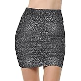 Sweet Hearts Mini Pencil Skirt for Women- Sparkly Lurex Above Knee Basic Shiny Bodycon Skirt Made in USA (Lurex,Small)