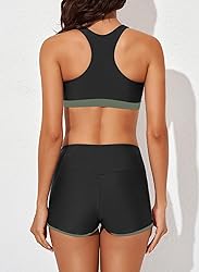 Aleumdr Womens Athletic 3 Piece Tankini
