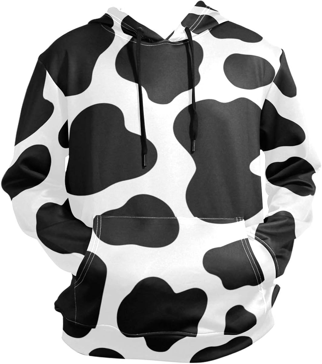 Long Sleeve Pullover Hooded Sweatshirt Men's Hoodie Love White Black