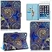 iPad Mini 2/3 Case-LittleMax(TM) Synthetic Leather Auto Wake/Sleep Stand Case [Card Holder] Flip Folio Wallet Case Cover for iPad Mini 3/2/1 [Free Cleaning Cloth,Stylus Pen]-03 Metal Floriation