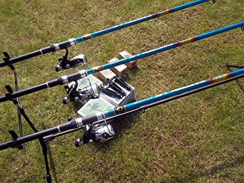 3 FORELLENRUTEN 3,00m 3 Rollen Rod POD ELEKTR. BISSANZEIGER ANGELSET FORELLENSEE – Bild 5