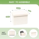 Bonlife Boucle Ottoman Seat with Storage White 42x32x32cm view 3