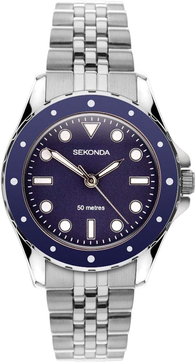 Sekonda Ladies Analogue Quartz Watch with Blue Dial and Stainless Steel