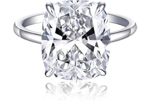 AVECON 3CT/5CT Elongated Cushion Cut Engagement Ring for Women, Promise Wedding Cubic Zirconia White Gold Plated Band Size 5-9
