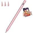 Stylus Pen for iPad 9th&10th Generation - 5X Fast Charge Digital Pen - Compatible with 2018-2023, Apple iPad Pro 11/12.9 Inch,iPad 6-10 Gen,iPad Mini 5-6 Gen,iPad Air 3-5 Gen-Pink