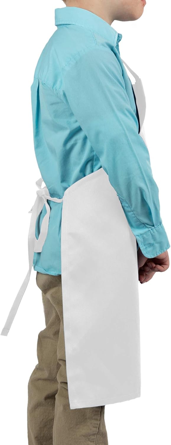 6 Pack -White Kids Apron, Medium Bib: Home & Kitchen