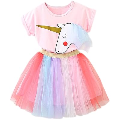 Girls Unicorn Fancy Dress with Rainbow Tutu Skirts Bahrain Ubuy