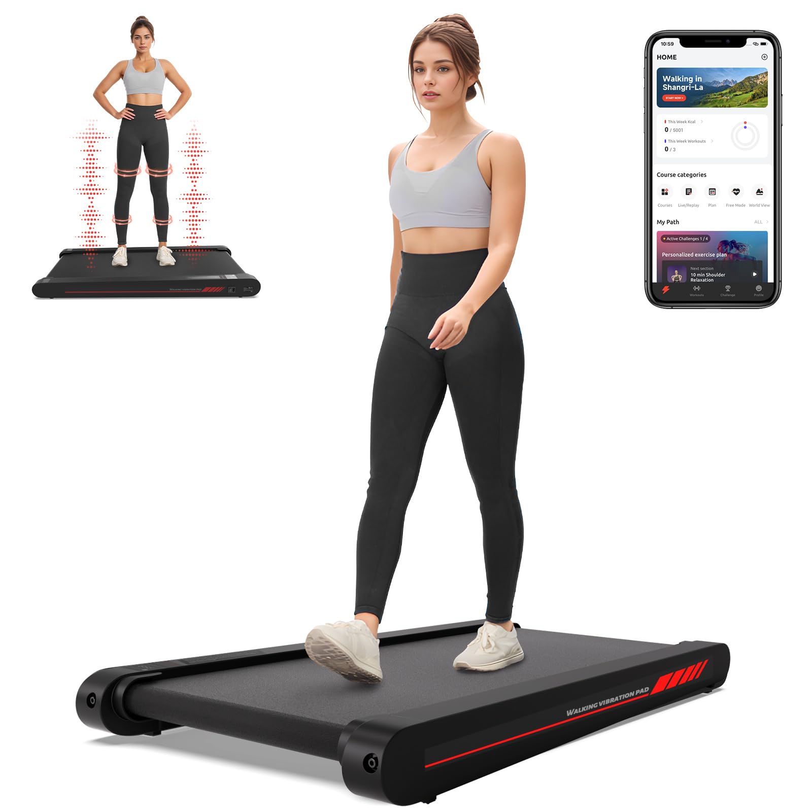 Photo 1 of FOR PARTS, DOES NOT WORK***********Sperax Walking Vibration Pad,Under Desk Treadmills for Home,4 in 1 Vibration Plate Exercise Machine,Portable Walking Pad with APP,350 Lb Capacity Multifunctional Treadmill Pro Max